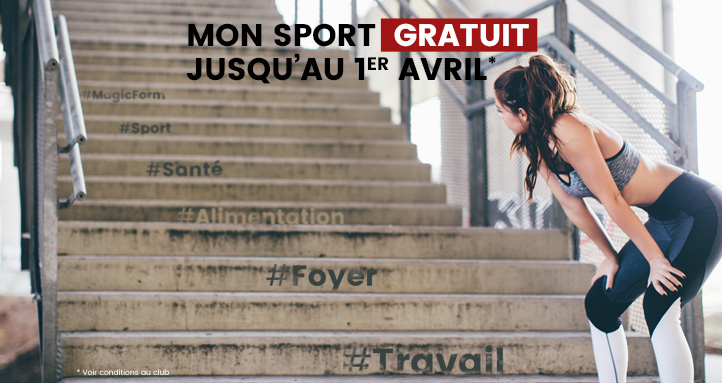 Mon sport gratuit jusqu'au 1er Avril 2019 Sport Gratuit Salle de Sport Bordeaux