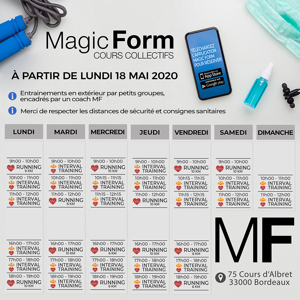 Magic Form Salle de Sport à Bordeaux Planning Programme Cours