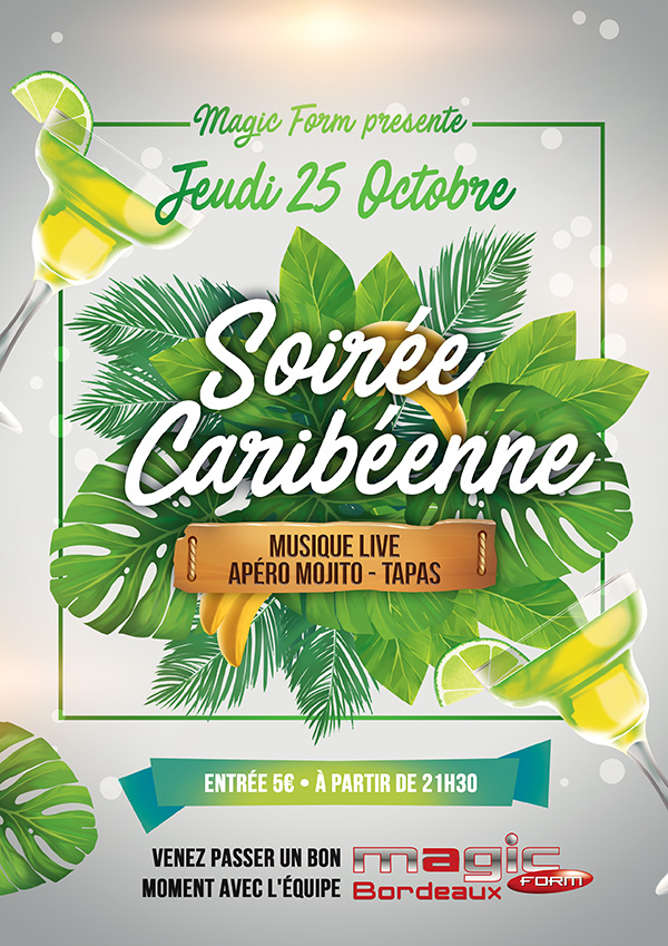 Soirée caribeenne salle de sport bordeaux