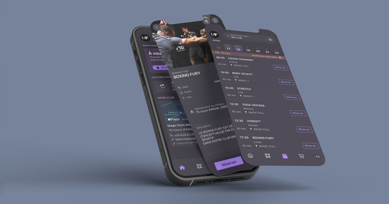 Application smartphone Salle de sport Bordeaux